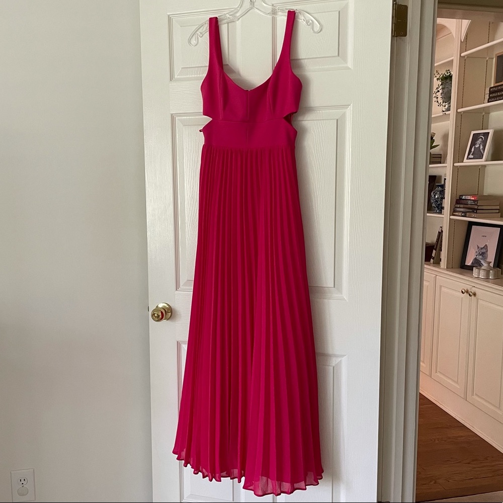 CeCe Pink Pleated Dress with Cutouts